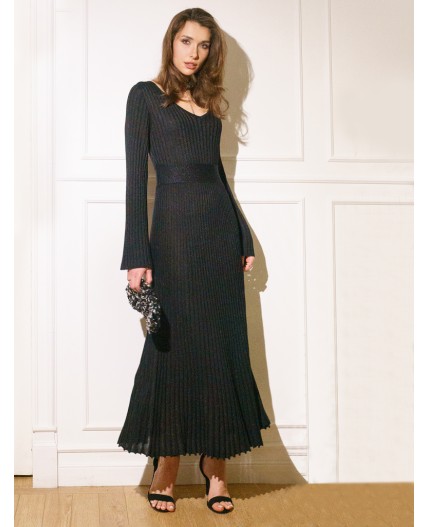 Платье вязаное женское черный
