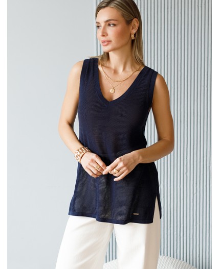 Топ женский темно-синий