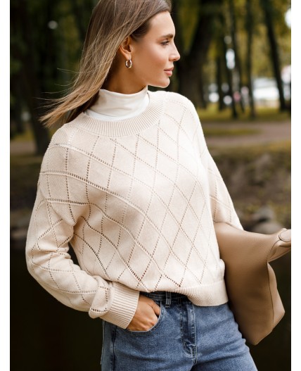 Джемпер женский бежевый меланж