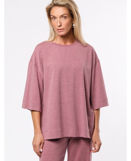 Футболка женская темно-розовый меланж