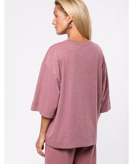 Футболка женская темно-розовый меланж