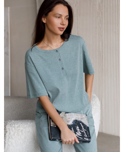 Футболка женская оливковый меланж