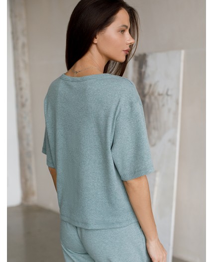 Футболка женская оливковый меланж