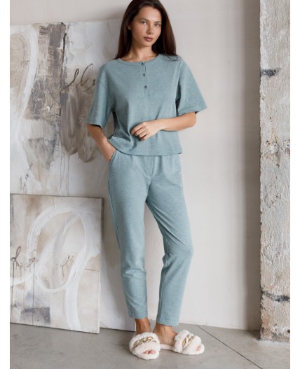 Футболка женская оливковый меланж