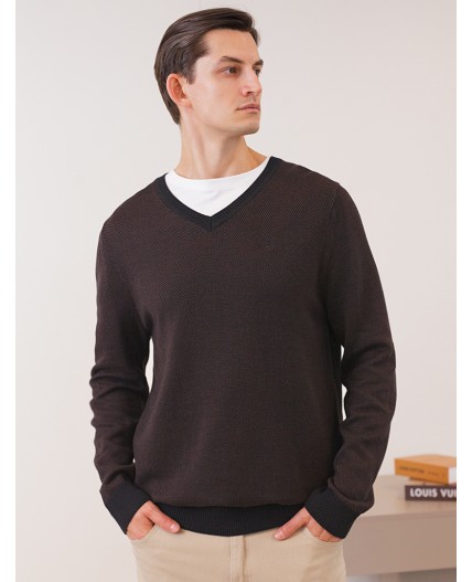 Джемпер мужской черно-коричневый