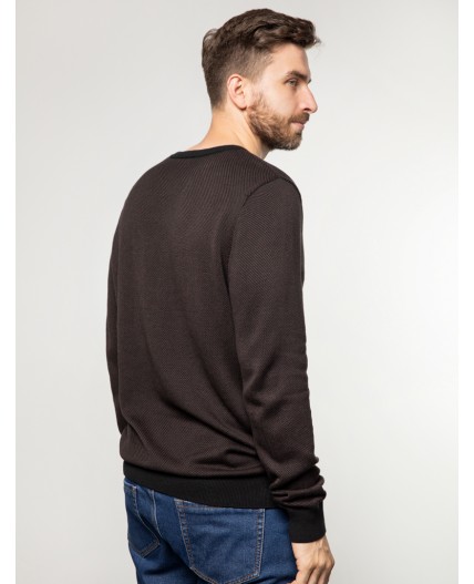 Джемпер мужской черно-коричневый
