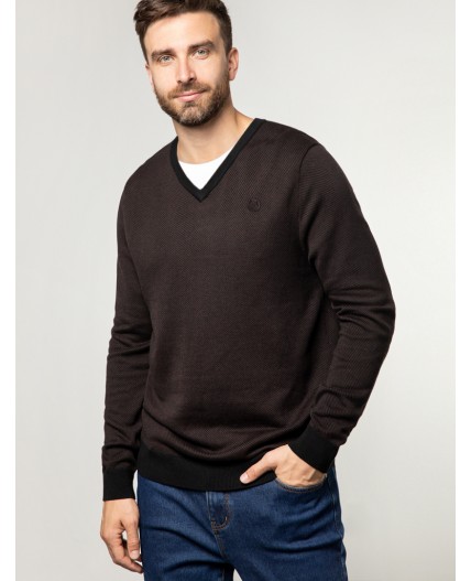 Джемпер мужской черно-коричневый