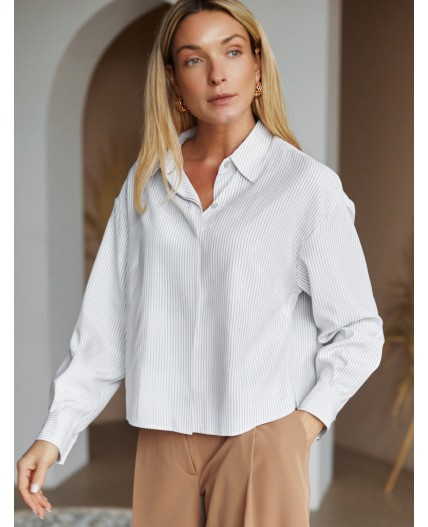 Блузка женская белый-бежевый