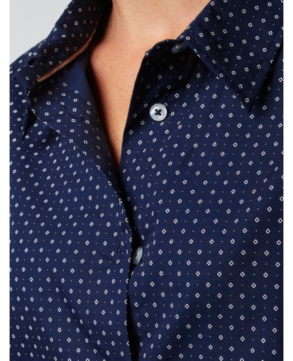 Блузка женская темно-синий-белый