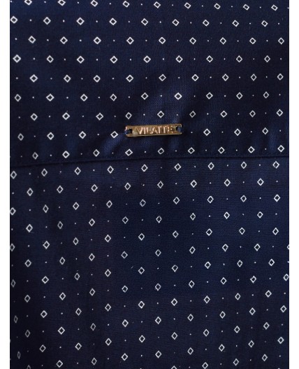 Блузка женская темно-синий-белый