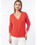 Кардиган женский коралловый