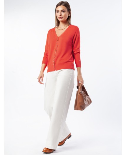 Кардиган женский коралловый