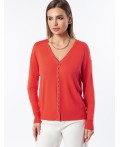 Кардиган женский коралловый