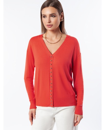 Кардиган женский коралловый
