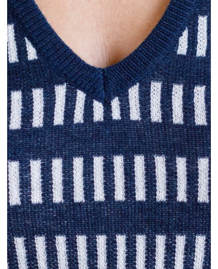 Джемпер женский синий-белый