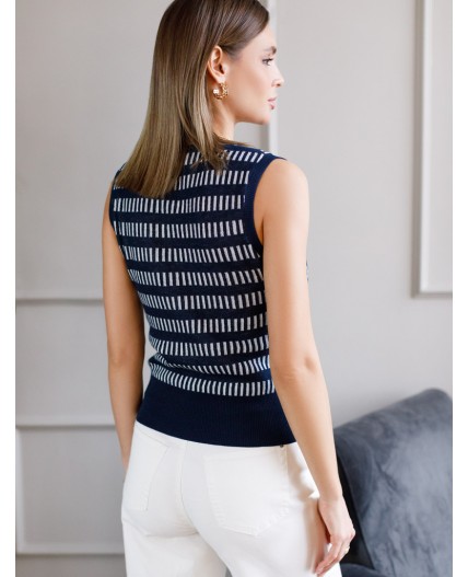 Джемпер женский синий-белый