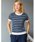 Джемпер женский синий-белый