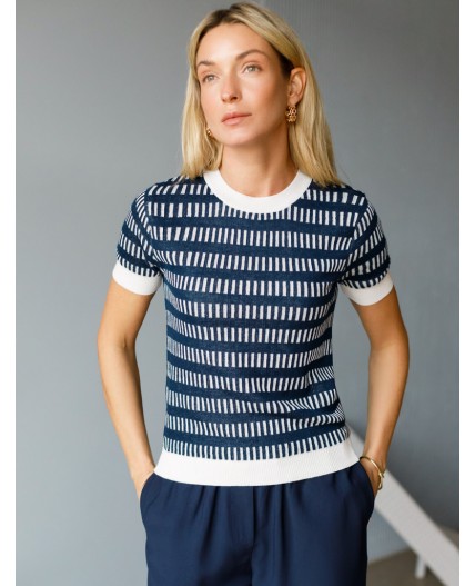 Джемпер женский синий-белый