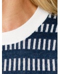 Джемпер женский синий-белый