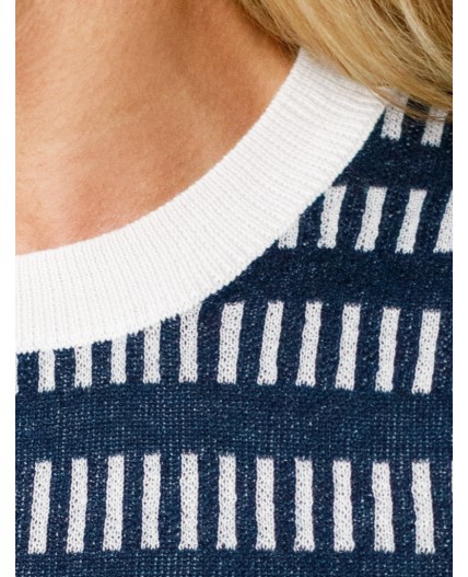 Джемпер женский синий-белый
