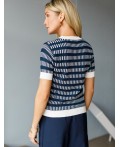 Джемпер женский синий-белый