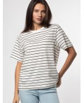 Футболка женская белый-черный полоса