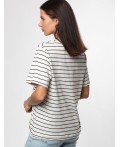 Футболка женская белый-черный полоса