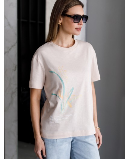 Футболка женская овсяный_the mind