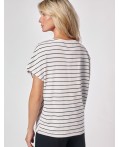 Футболка женская белый-черный полоса