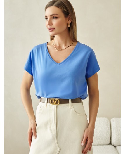 Футболка женская васильковый