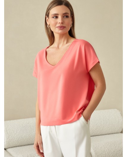 Футболка женская розовый коралл