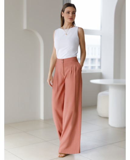 Брюки женские дымчато-коралловый