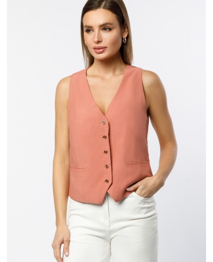 Жилет женский дымчато-коралловый