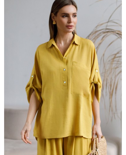 Блузка женская горчичный