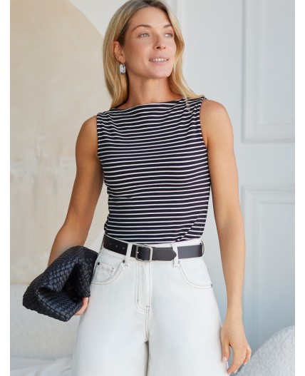 Топ женский черно-белый