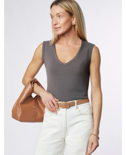 Топ женский т.серый