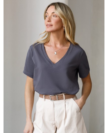 Футболка женская т.серый