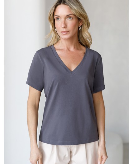 Футболка женская т.серый