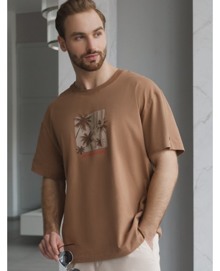 Футболка мужская коричневый_just