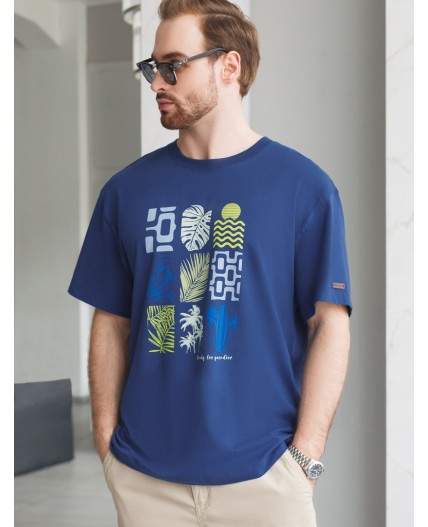 Футболка мужская т.синий_ready for paradise