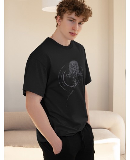 Футболка мужская черный_китовая акула