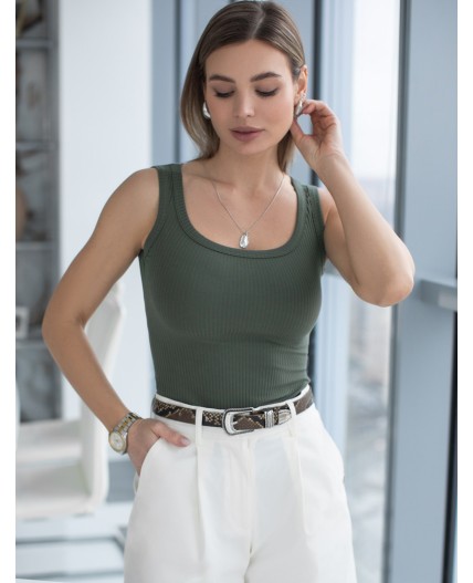 Топ женский т.оливковый