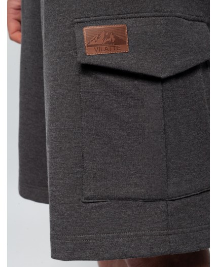 Шорты мужские т.серый меланж