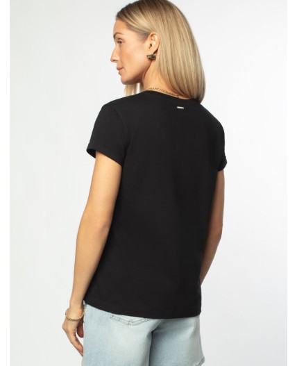 Футболка женская черный_пальмы