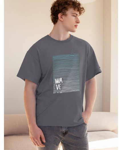 Футболка мужская серый_wave