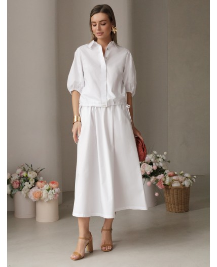 Блузка женская натуральный белый