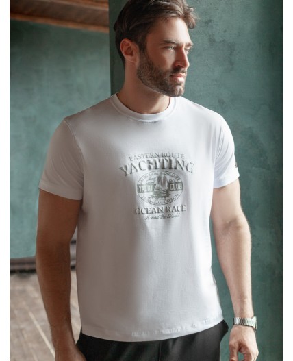 Футболка мужская белый_yachting