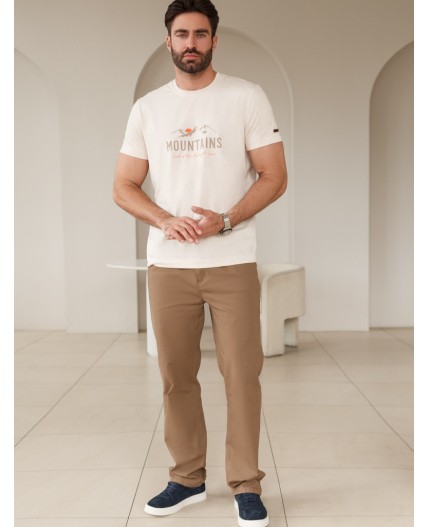 Футболка мужская овсяный меланж_горы