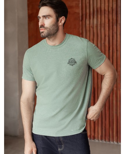 Футболка мужская св.оливковый меланж_adventure