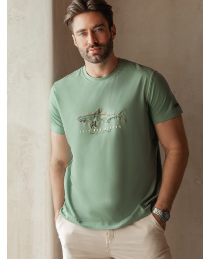 Футболка мужская св.оливковый_shark